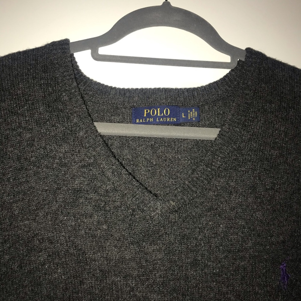 Gray Polo Ralph Lauren sweater. Light Wool